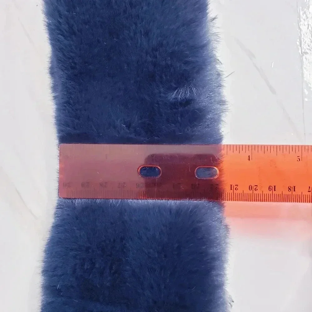 Chico's Faux-Fur Headband Navy Blue Cold Weather Luxe Cozy Soft One Size